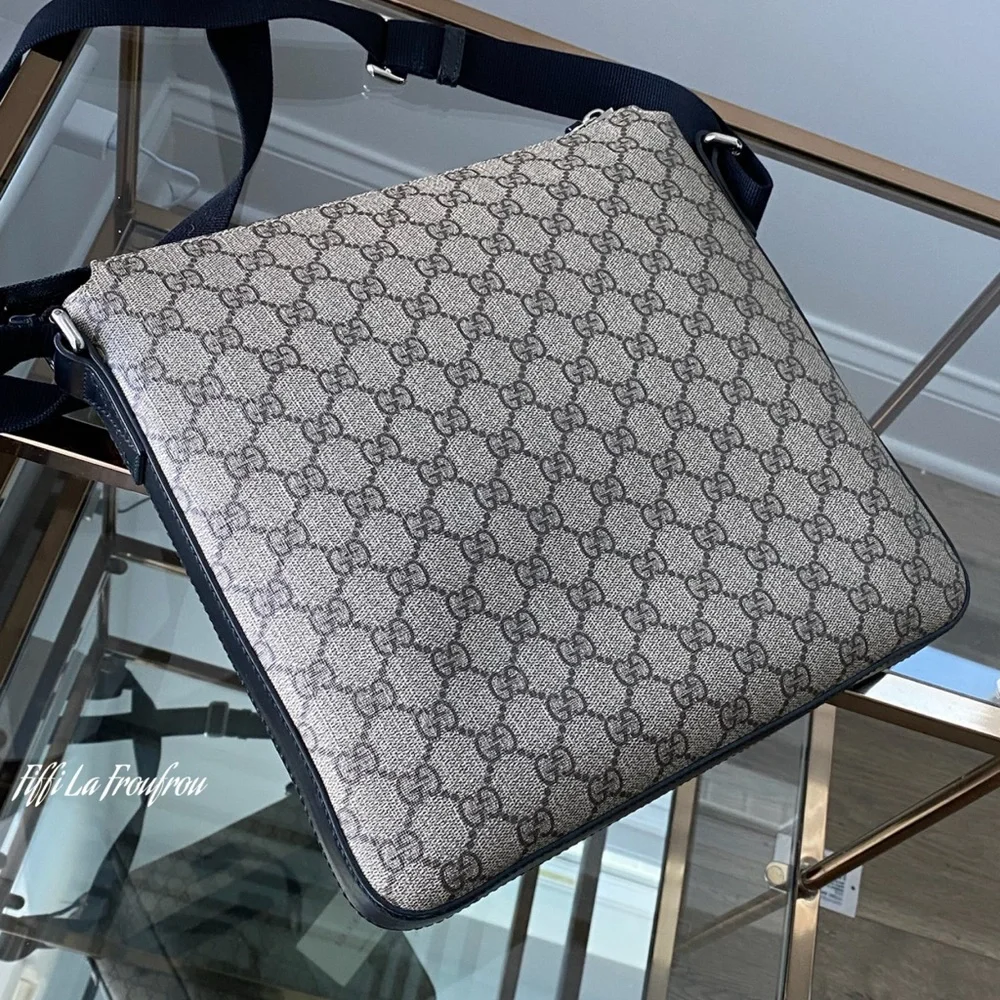Gucci Beige and Black Signature Messenger Bag